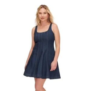 Kate Spade New York x Target,Denim Seamed Mini Dress, Dark Blue, Size 6